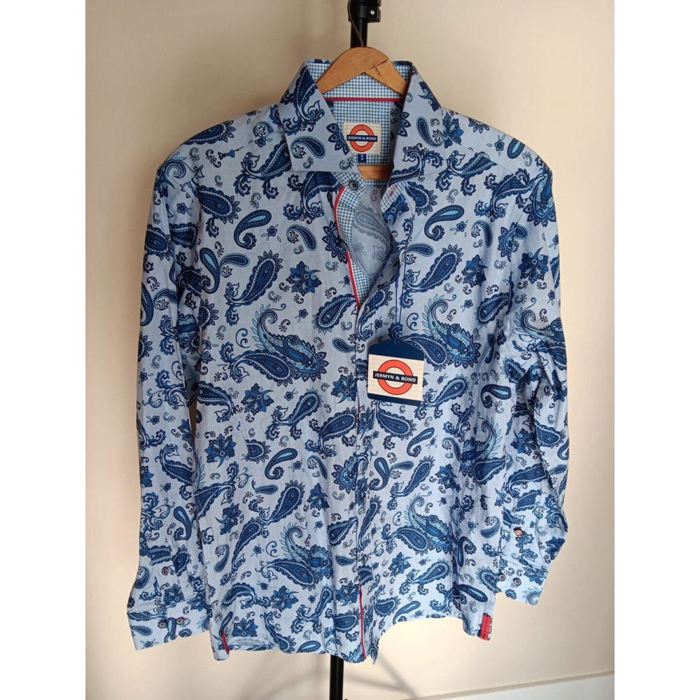 Tags Still On Medium Jermyn & Bond Modern Fit Long Sleeve Button Down Shirt Mens